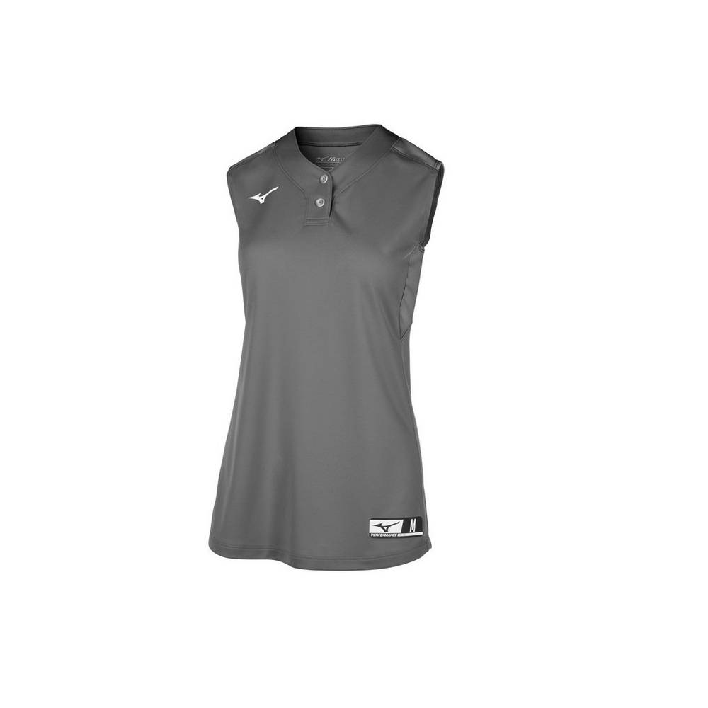 Mizuno Aerolite 2-Button Sleeveless Női Mezek Szürke GBN596023